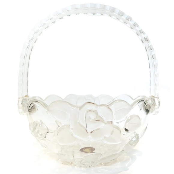 Original Waltherglas Made Germany Glass Rose Decorative Bowl Dish Frosted Floral - Picture 2 of 15